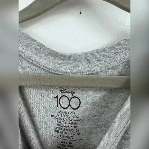 Disney 100 Unified Youth Grey Crop Top Limited Edition Size 11/12 - Picture 2 of 3